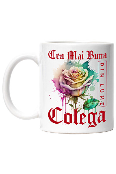 StoryGift Romania Cana Cu Textul Cea Mai Buna Colega, Din Lume, Floare, Trand...