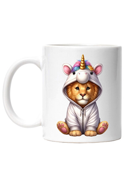 StoryGift Romania Cana cu un pui de leu costumat intr-un unicorn, ilustratie,...