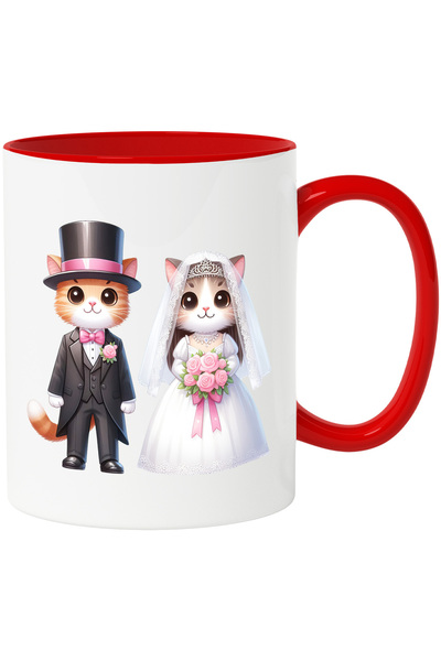 StoryGift Romania Cana cu o pisica si un motan la nunta | ilustratie | rochie...