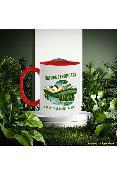 StoryGift Romania Funny message mug nature is beautiful but wi-fi is a bit weak adventure lovers, 330, Cu,STG