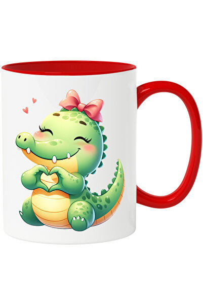 StoryGift Romania Cana cu un pui de crocodil care formeaza o inima cu degetel...