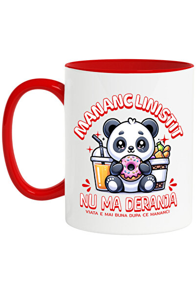StoryGift Romania Cana cu Urs Panda Cu Gogoasa Glazurata Fresh Portocale Text...