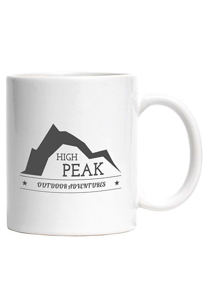StoryGift Romania Cana Cu Mesaj In Engleza High Peak Outdoor Adventures, Varf, Munte, Aventura, St, Cu Maner Alb