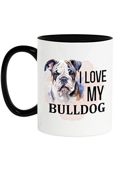 StoryGift Romania Cana cu mesajul "I love my Bulldog", caine, animal de compa...