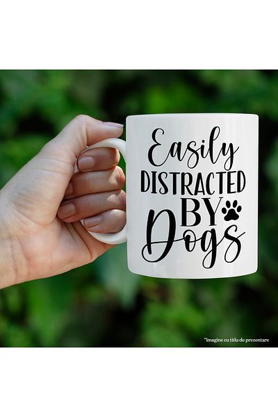 StoryGift Romania Mug for those who are easily distracted by dogs with White Handle, White Handle