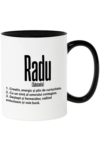 StoryGift Romania Cana Cu Numele Radu, Cu Mesaj Motivational, Creativ, Energi...