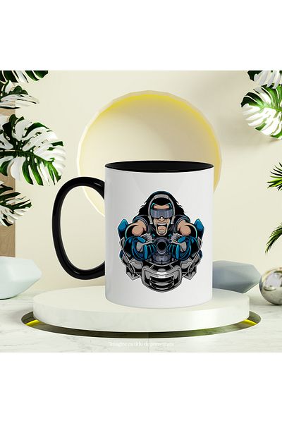StoryGift Romania Cana Cu Gamer, Controller Rupt, Robot, Ochelari, Mecha, Multicolor 330 ml, Cera, Cu ,STG