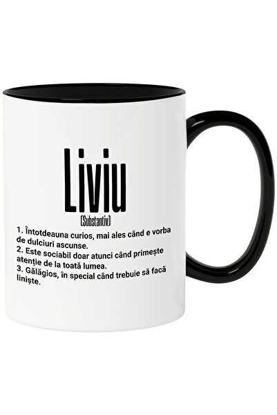 StoryGift Romania Cana Cu Numele Liviu, Cu Mesaj Amuzant, Curios, Sociabil, G...