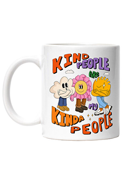 StoryGift Romania Cana cu mesajul "Kind people are my kinda people", stilul h...