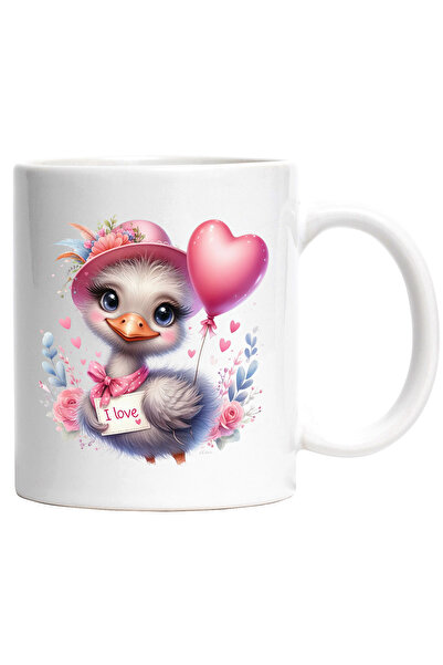 StoryGift Romania Cana cu o pasare vesela care tine un biletel pe care scrie ...