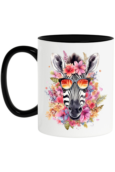 StoryGift Romania Cana cu o zebra cu ochelari de soare | ilustratie | florice...