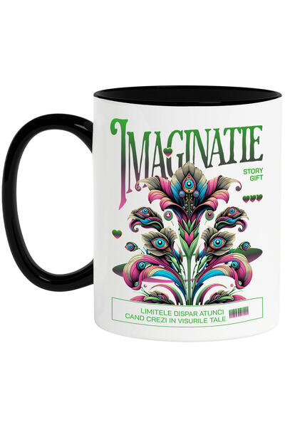 StoryGift Romania Cana cu Flori Colorate Text Imaginatie Limitele Dispar Atun...