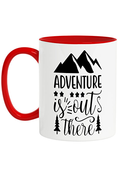 StoryGift Romania Cana cu munti si brazi pentru cei care abia asteapta sa se duca intr-o aventura , Cu Maner Rosu