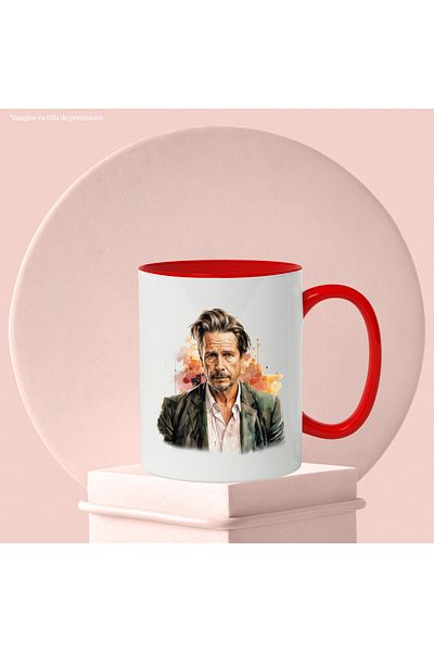 StoryGift Romania Mug With Brad Pitt, Actor, Celebrity, Hollywood, Movies, Multicolor 330 ml, Wax, With ,STG.