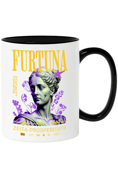 StoryGift Romania Cana cu Statuie Femeie Semn Fulger Text Furtuna Zeita Prosp...