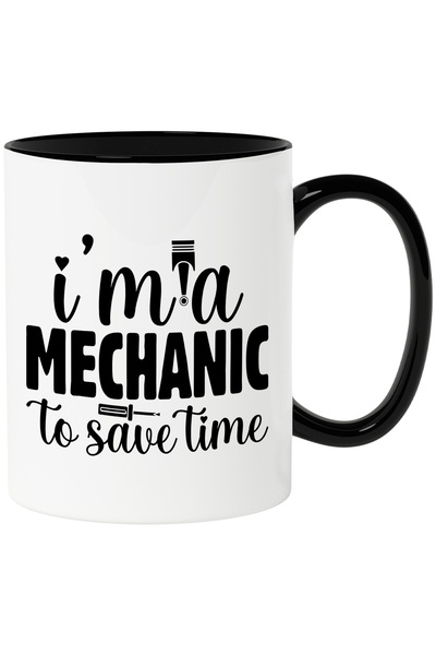 StoryGift Romania Cana cu mesajul "Sunt mecanic pentru a economisi timp" cu M...