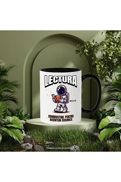 StoryGift Romania Reading fuel for cosmic adventures astronaut mug, 330ml, Ceramic with M, Cu, STG