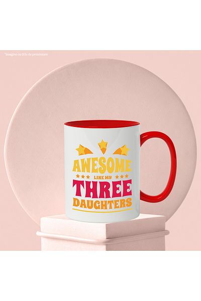 StoryGift Romania Mug With Message In English Awesome Like My Tree Daughters, Daughters, Multicolor 330 m, With ,STG