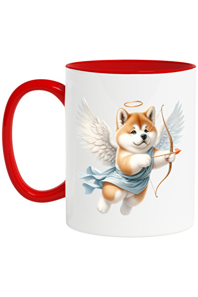 StoryGift Romania Cana cu un catel Akita Inu Cupidon | ilustratie | trage cu ...