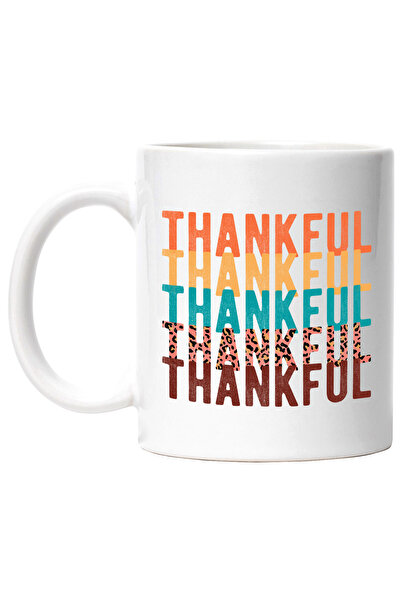 StoryGift Romania Cana cu mesajul "Thankful", ilustratie, motivational, aprec...