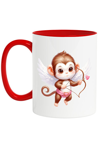 StoryGift Romania Cana cu o maimutica vesela care trage cu arcul | ilustratie...