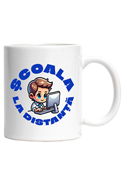 StoryGift Romania Cana cu Barbat Brunet In Fata Monitorului Text Scoala La Di...