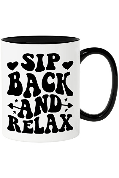 StoryGift Romania Cana cu inimioare si textul "Soarbe inapoi si relaxeaza-te"...