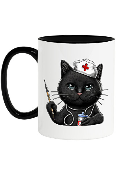 StoryGift Romania Cana cu o pisicuta neagra | ilustratie | doctorita | serioa...