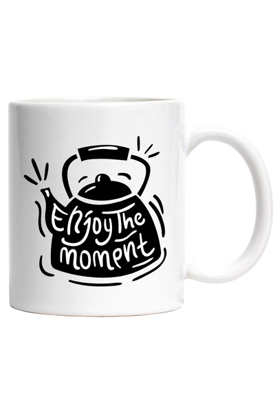 StoryGift Romania Cana Cu Mesaj In Engleza Enjoy The Moment, Ceainic, Ceai, B...