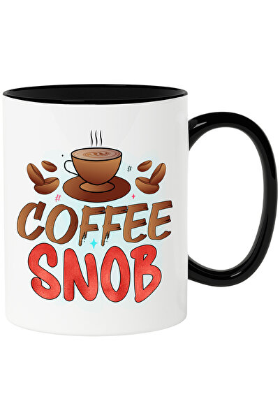 StoryGift Romania Cana cu mesajul "Coffee snob", ilustratie, lichid, fluid, b...