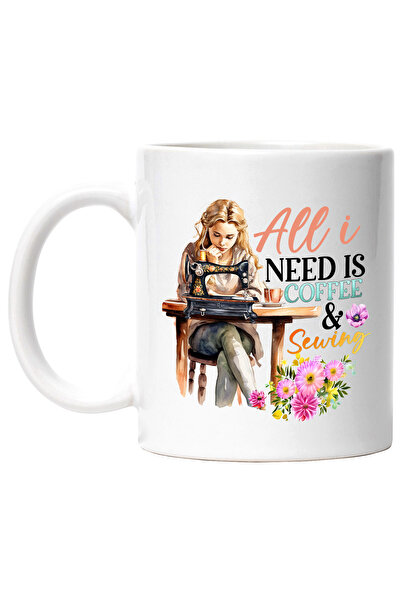 StoryGift Romania Cana cu mesajul "All I need is coffee & sewing", profesie, ...