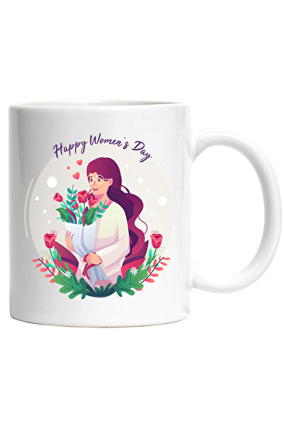 StoryGift Romania Cana Cu Mesaj In Engleza Happy Women's Day, Flori, Buchet, ...