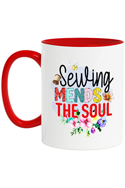 StoryGift Romania Cana cu mesajul "Sewing mends the soul", profesie, ilustrat...