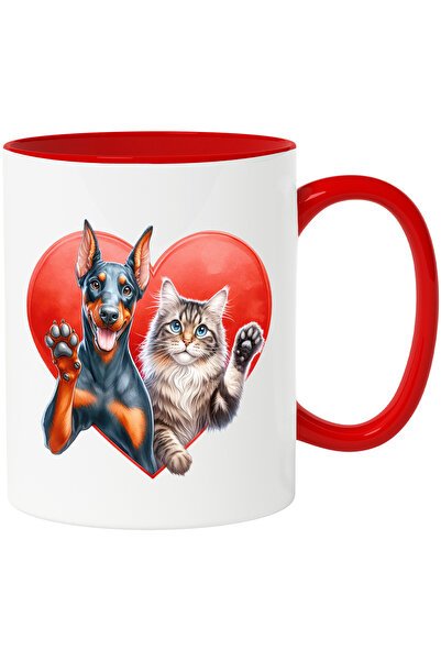 StoryGift Romania Cana cu o pisica si un caine | ilustratie | fac cu mana | c...