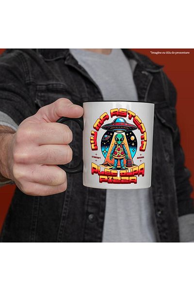 StoryGift Romania Spaceship Mug Court Child With Slice Of Pizza Kidnapped Text Pizza Disappeared, With