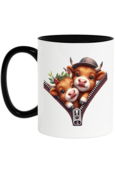 StoryGift Romania Cana cu 2 zimbri, ilustratie, palarie, fermoar, apropiati, ...