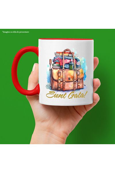 StoryGift Romania Mug With Message I'm Ready, Bag, Luggage, Clothes, Glitter, Multicolor 330 ml, Wax, With ,STG