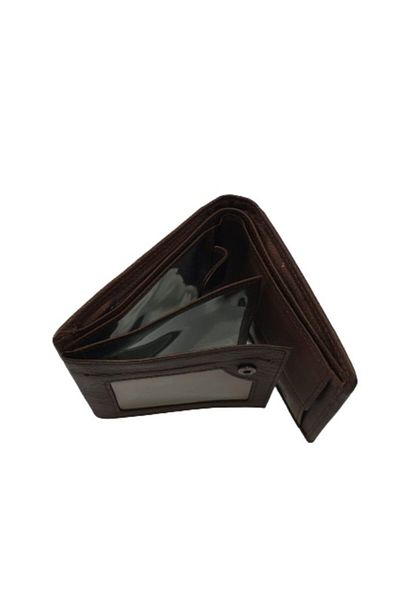OEM Men's wallet, genuine leather, simple, Leather Collection Business, brown, 10 x 13 cm