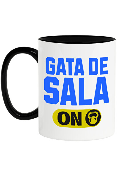 StoryGift Romania Cana cu Buton ON OF Gantera Sport Energie Sanatate Text Gat...