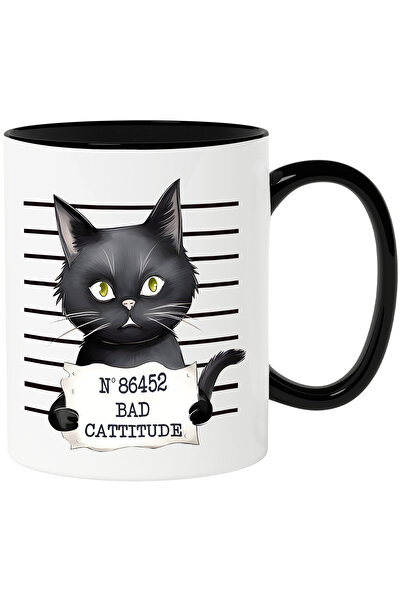 StoryGift Romania Cana cu pisica neagra in inchisoare cu mesajul "NO 86452 - ...