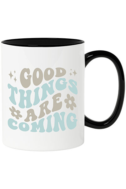 StoryGift Romania Cana cu floricele si textul "Good things are coming" - lucr...