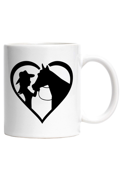 StoryGift Romania Cana cu o inimioara pentru iubitoarele de cai cu Maner Alb,...