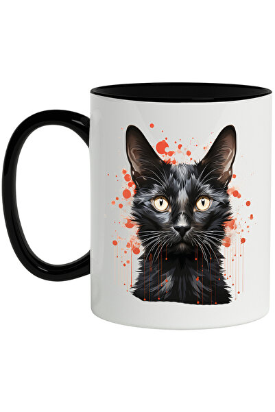 StoryGift Romania Cana Cu Pisica, Ochi, Buline, Vopsea, Picaturi, Ilustratie,...