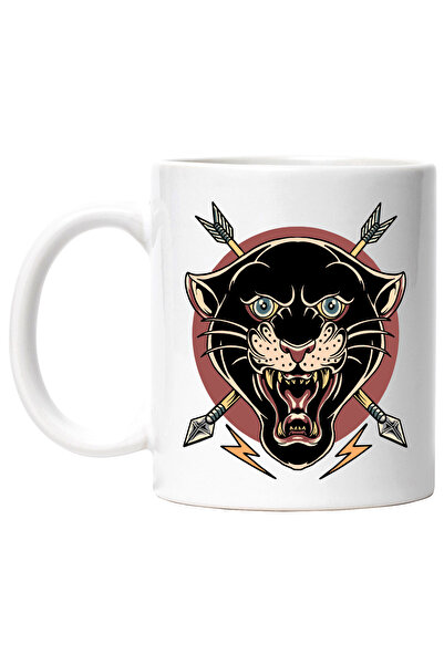 StoryGift Romania Cana Cu Cap De Pantera, Fulger, Sageti, Cerc, Animal, Multi...