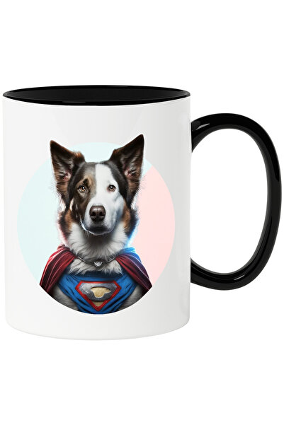 StoryGift Romania Cana cu Portret Caine Supererou, Caine in Custom de Superma...