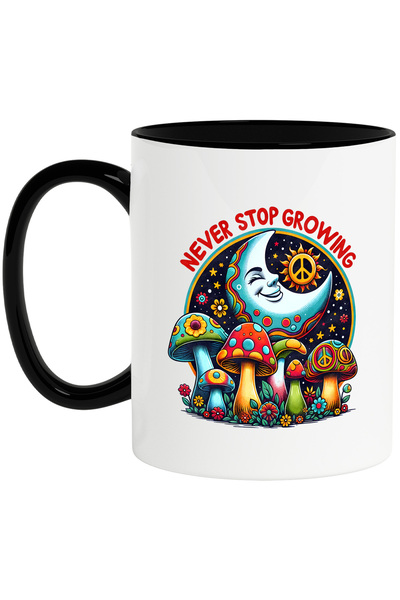 StoryGift Romania Cana cu mesajul "Never stop growing", stilul hippie, cultur...