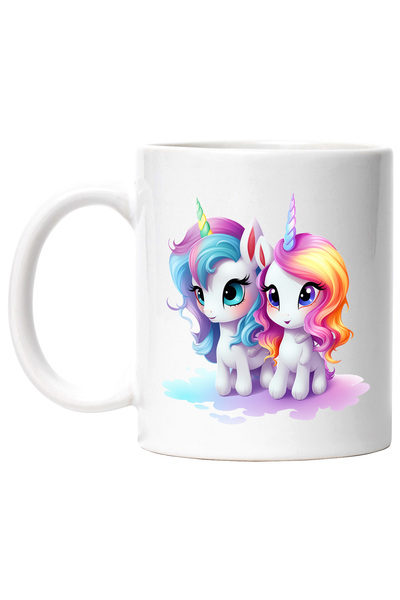 StoryGift Romania Cana cu 2 unicorni veseli | ilustratie | creaturi mitice | ...