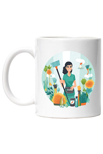 StoryGift Romania Cana cu o femeie care tine o matura | ilustratie | curateni...
