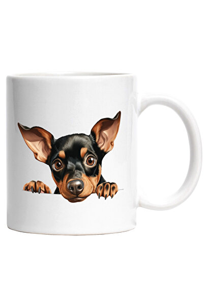 StoryGift Romania Cana cu un catel curios | ilustratie | maro | negru | ilust...