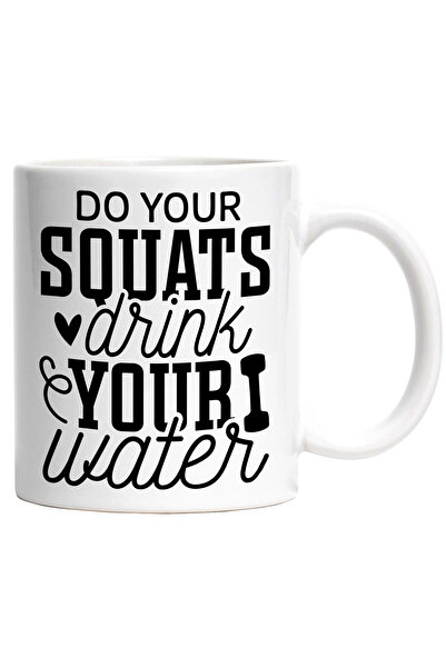 StoryGift Romania Cana cu textul "Executa genuflexiunile si bea apa" cu Maner...